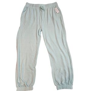 RISEN  Light Blue Sweatpants Joggers Lounge Pants Elastic Waist Pockets Size 1XL